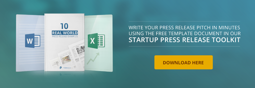 Banner advert for startup press release toolkit