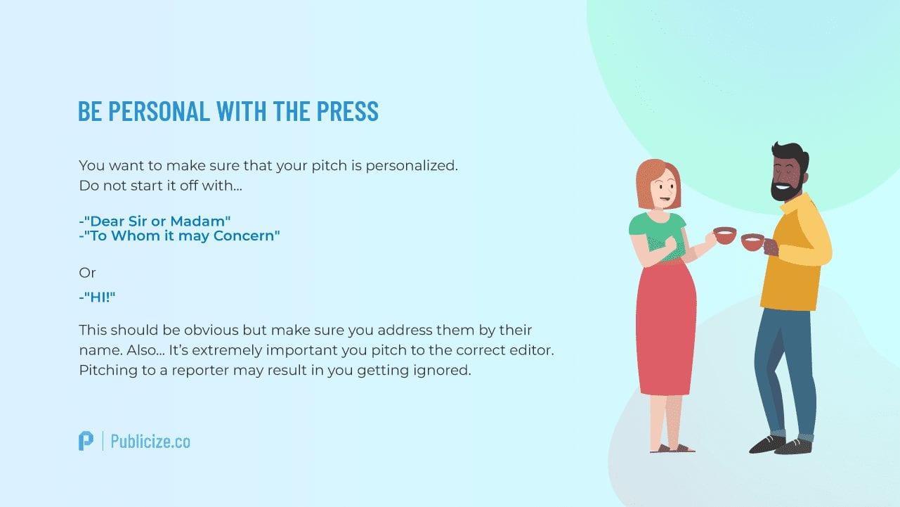 Be personal with the press infographic