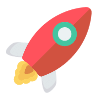 rocket and launch icon