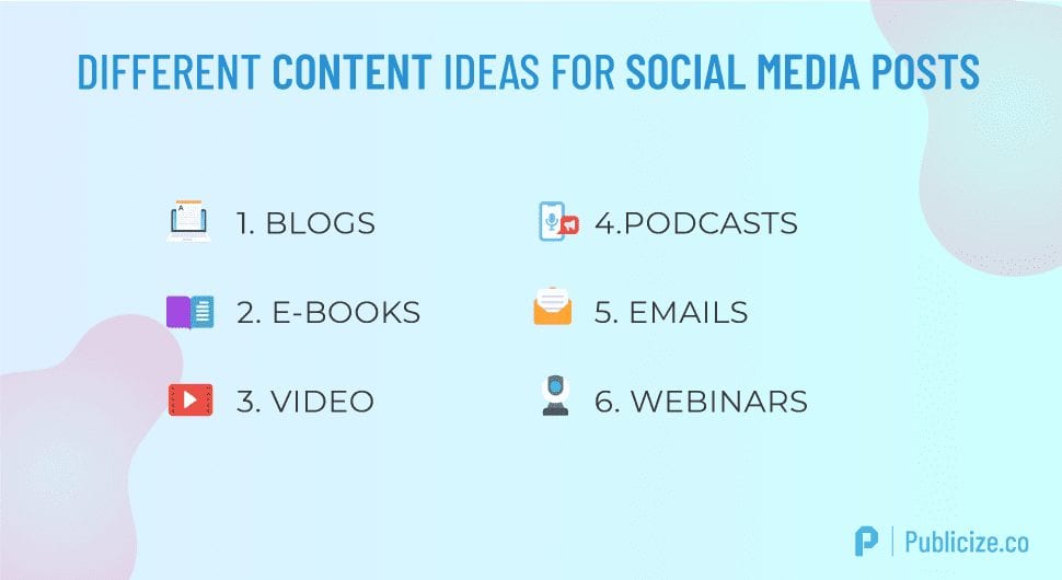 Content ideas for social media posts