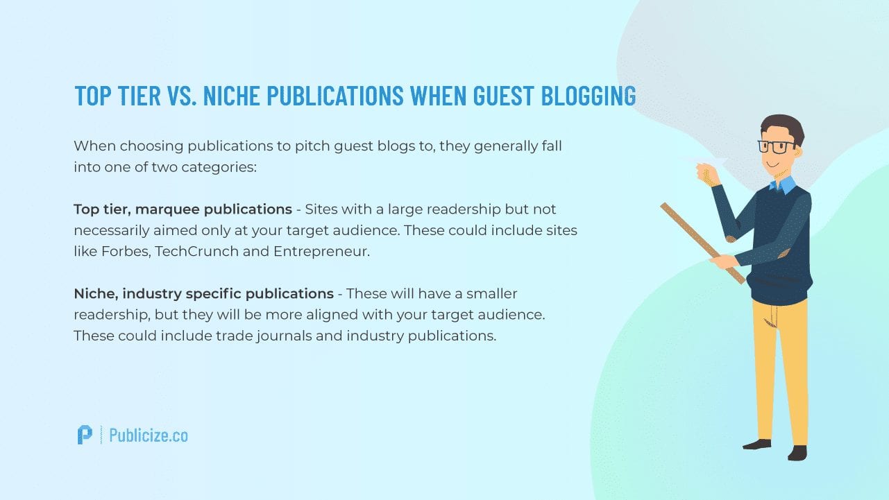 Top tier versus niche publications when guest blogging infographic
