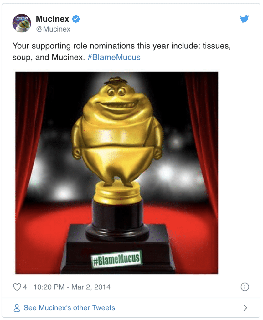 Mucinex Oscars Tweet