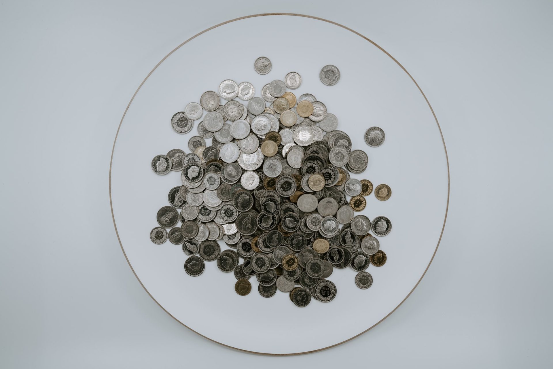 plate of coins